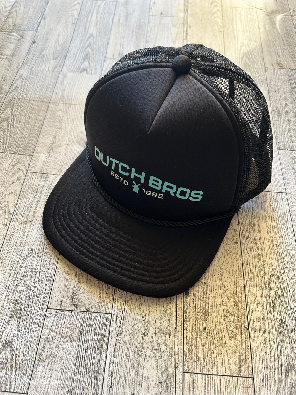 Dutch Bros Black Hat with Teal Logo